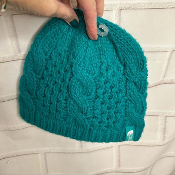 NWOT The North Face Knit Beanie Hat Green - Picture 5 of 9